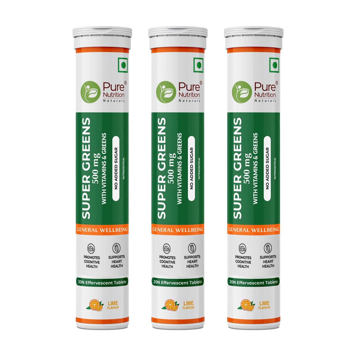 Super Greens 500mg with Vitamins & Greens -  Effervescent Tablets