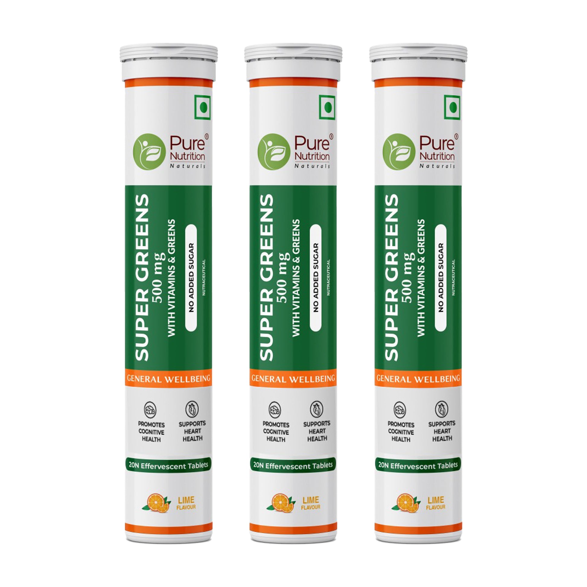 Super Greens 500mg with Vitamins & Greens -  Effervescent Tablets