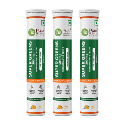 Super Greens 500mg with Vitamins & Greens -  Effervescent Tablets