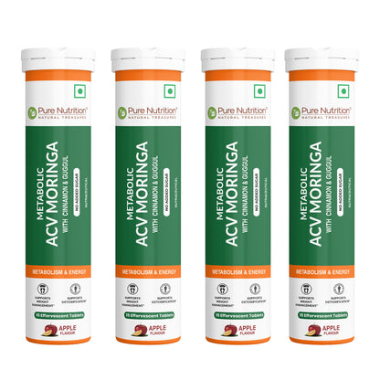 Pure Nutrition ACV Moringa Effervescent Tablets – Apple Flavour – 15 Tablets