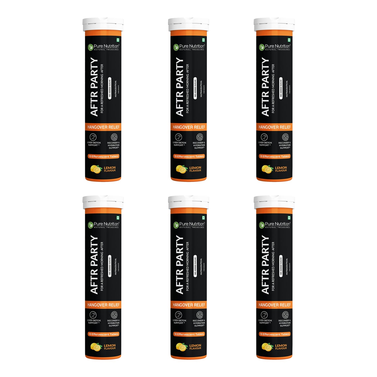 Pure Nutrition AFTR PARTY Effervescent Tablets – Lemon Flavour | 10 Tablets