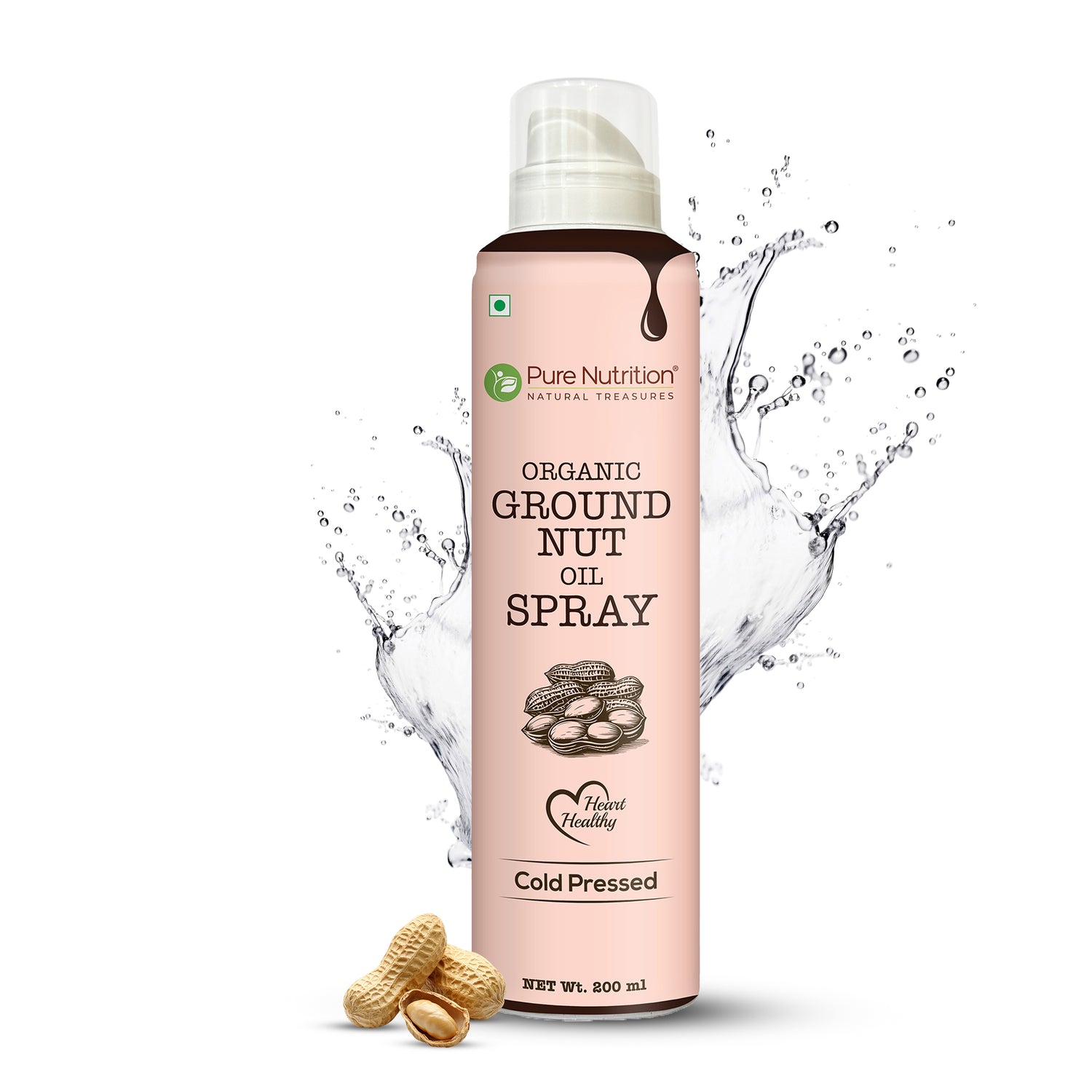 Organic Groundnut Oil Spray 200ml | Cold-Pressed & Pure for Cooking