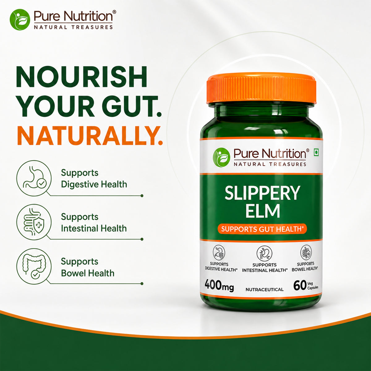 Slippery Elm 400 mg | 60 Vegetarian Capsules