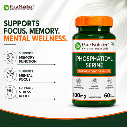 Phosphatidylserine 100 mg | Cognitive Wellness Support | 60 Capsules