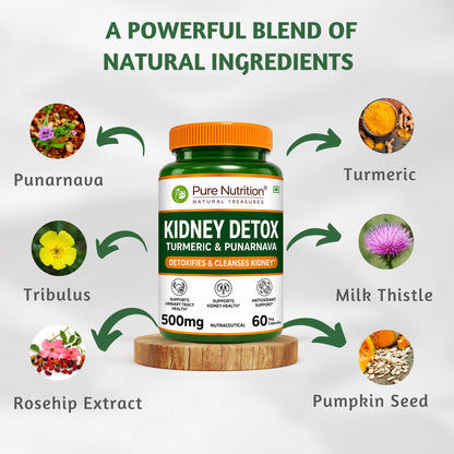 Kidney Wellness Support | Turmeric & Punarnava | 500mg | 60 Capsules