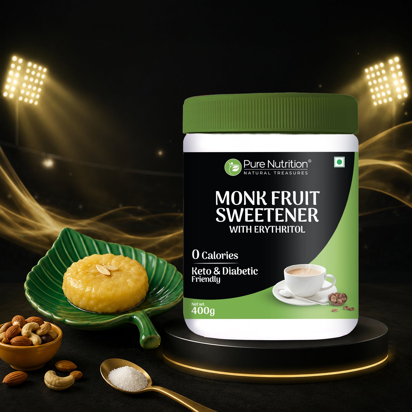 Monk Fruit Sweetener with Erythritol – 400g | Zero Calorie, Keto-Friendly
