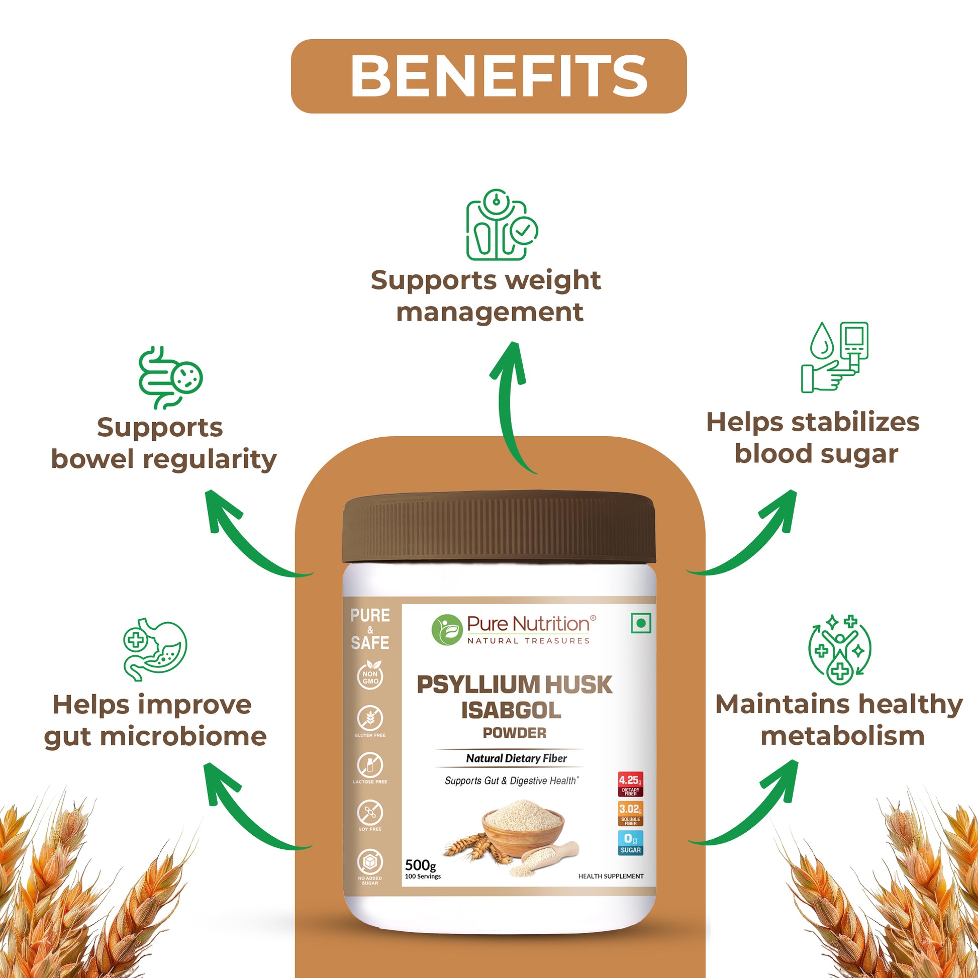 Pure Nutrition Psyllium Husk Isabgol Powder 