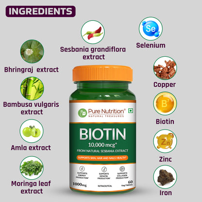 Biotin 10000 mcg | With Natural Sesbania Extract