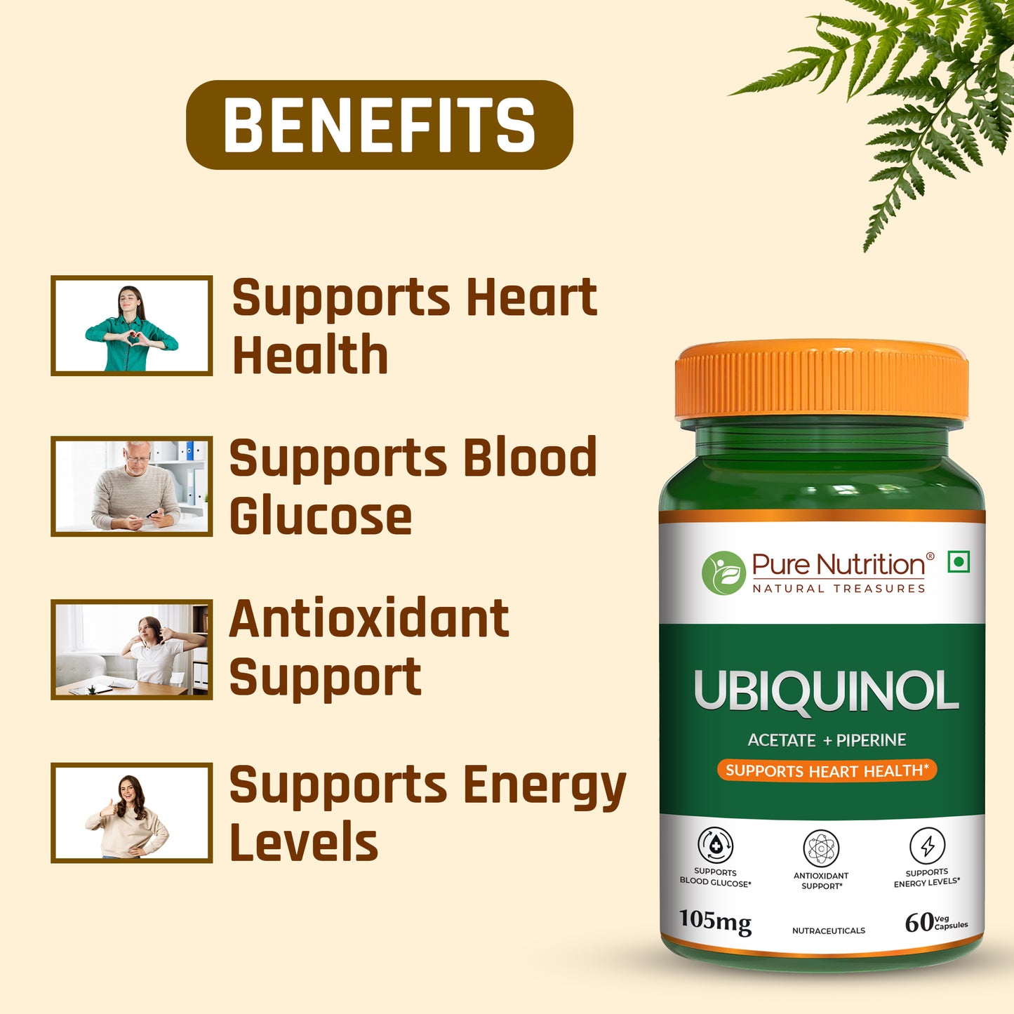 Ubiquinol 105mg with Piperine Veg Capsules