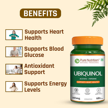 Ubiquinol 105mg with Piperine Veg Capsules