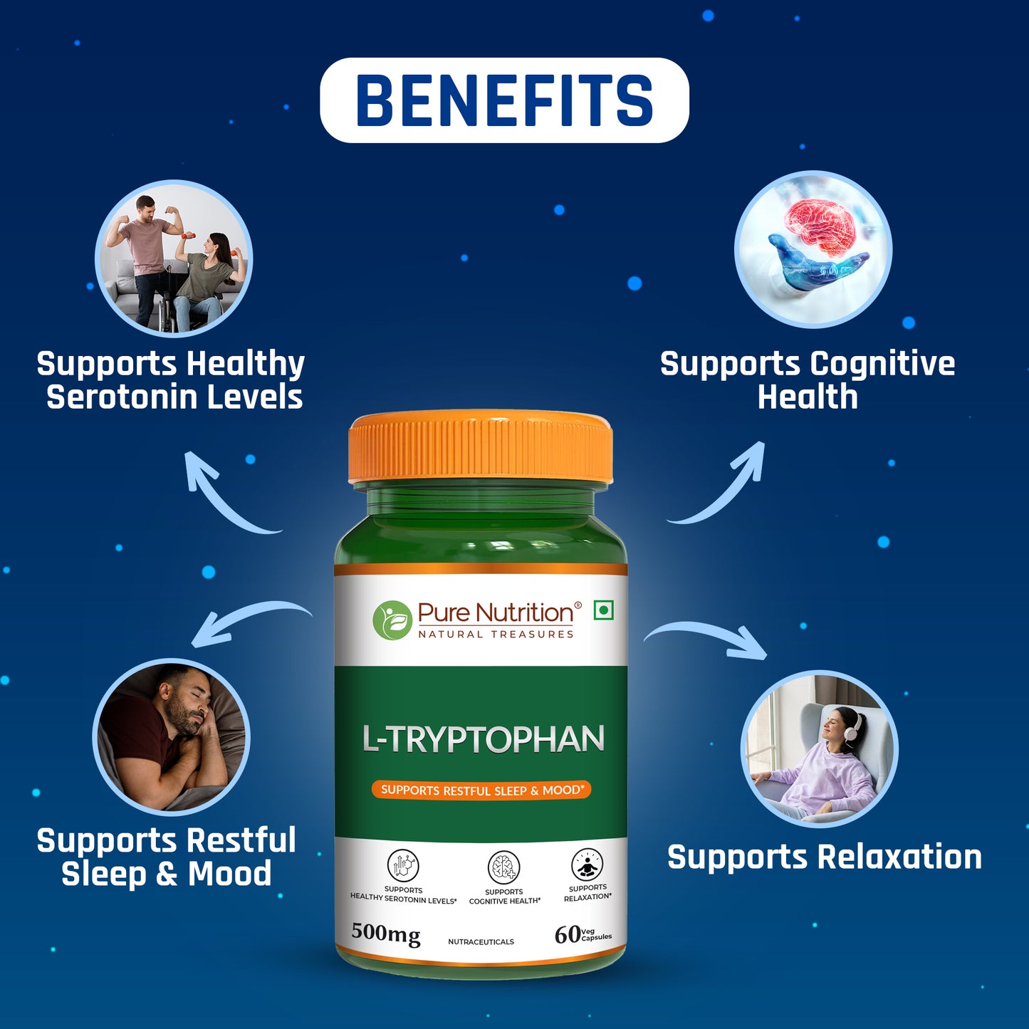 L-Tryptophan 500 mg Veg Capsules