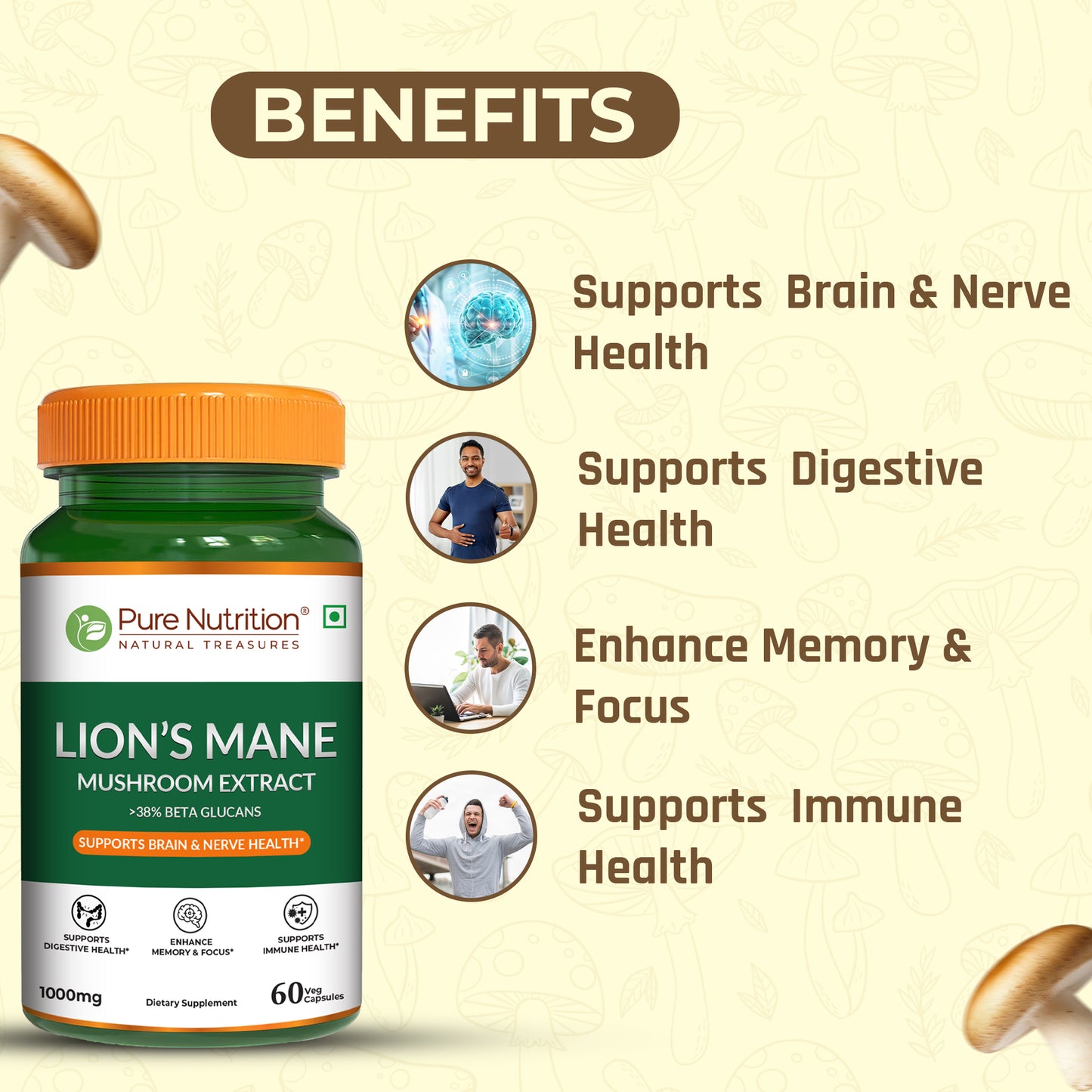 Lion’s Mane Mushroom Extract Veg Capsules