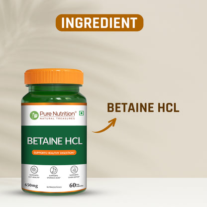 Pure Nutrition Betaine HCl 650 mg – Digestive Wellness Supplement