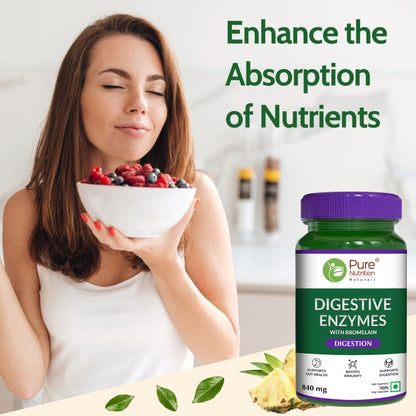 Digestive Enzymes with Bromelain 840mg | Multi Enzyme Blend Supplement