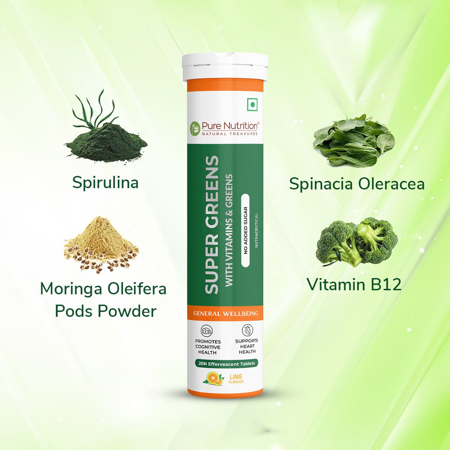 Super Greens 500mg with Vitamins & Greens -  Effervescent Tablets