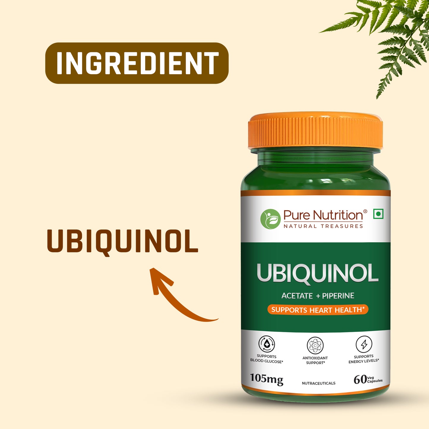 Ubiquinol 105mg with Piperine Veg Capsules