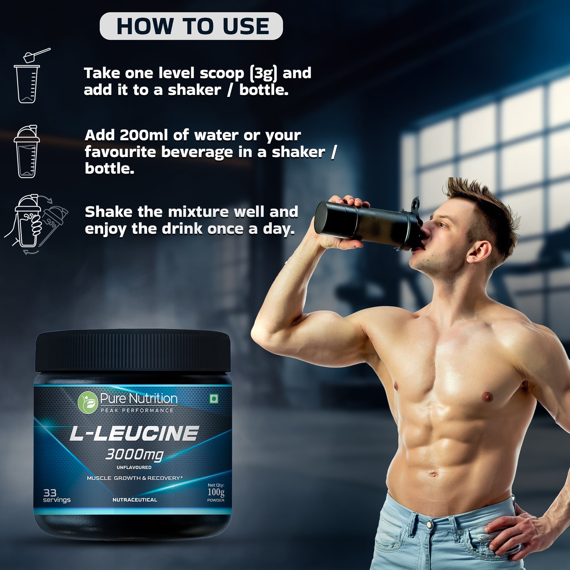 L-Leucine 3000 mg – Unflavoured