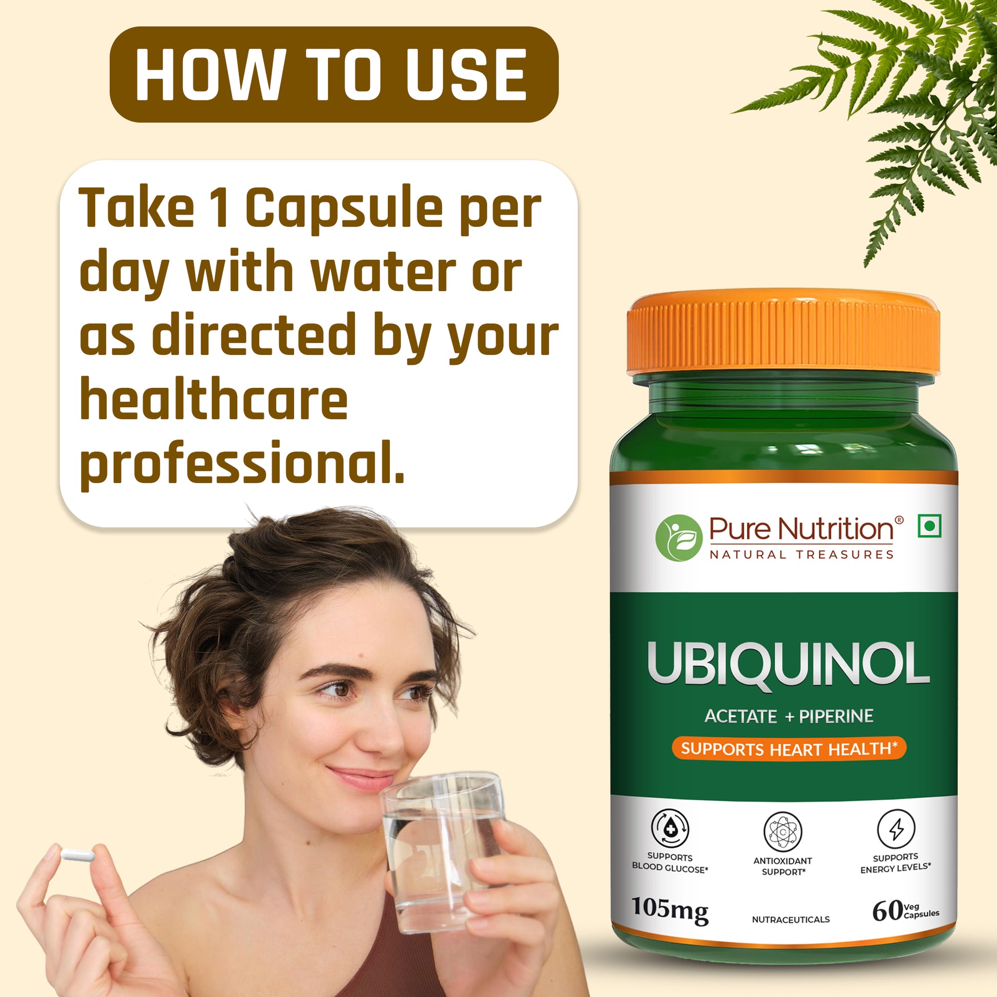 Ubiquinol 105mg with Piperine Veg Capsules