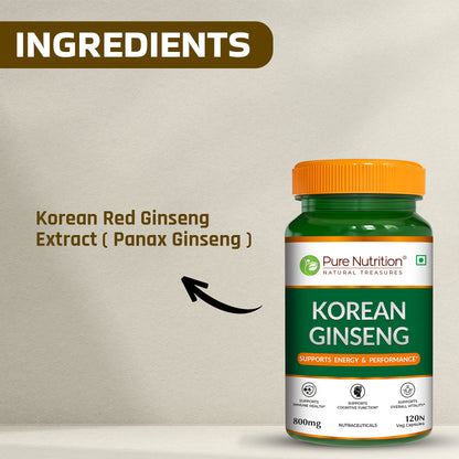 Korean Ginseng – 120 Veg Capsules