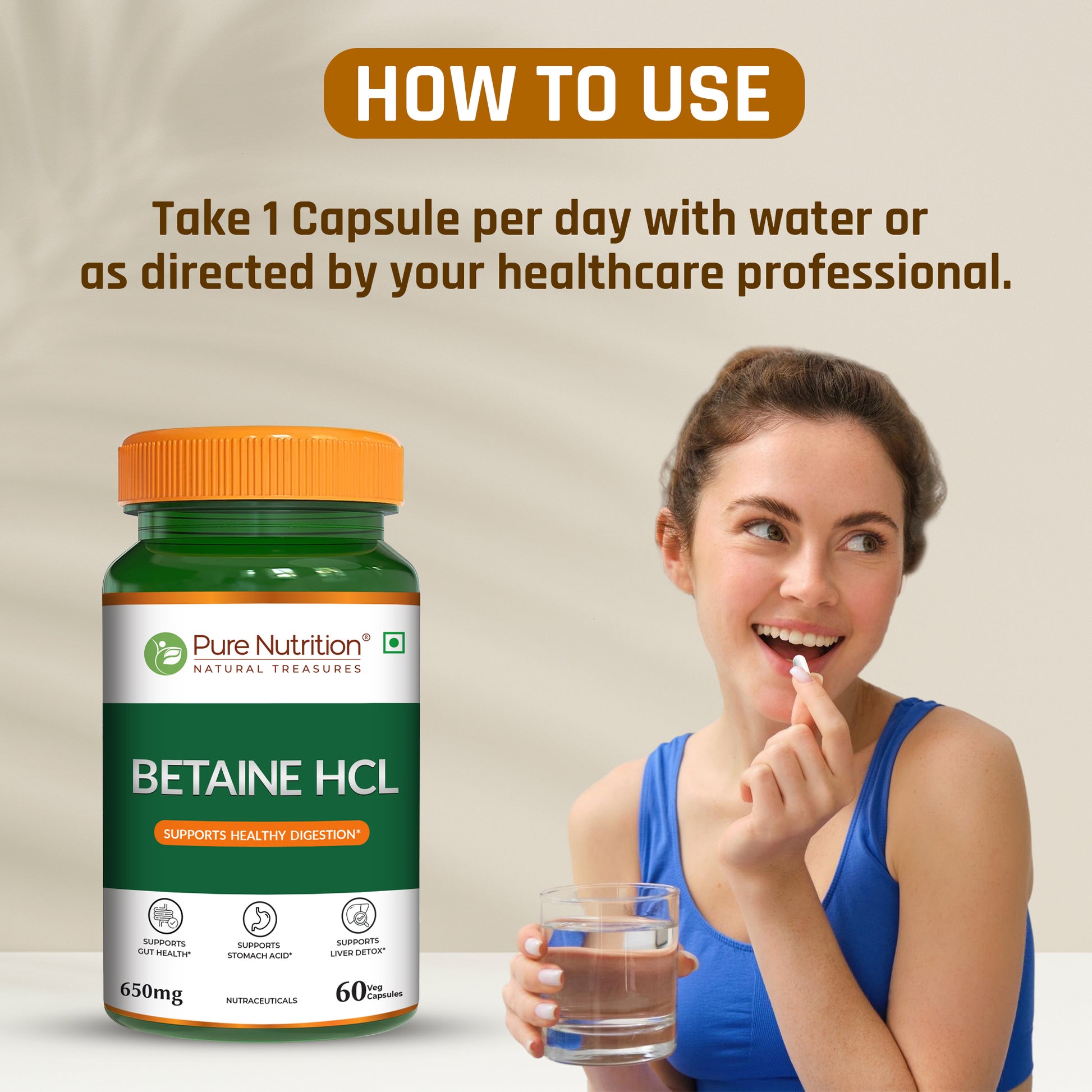 Pure Nutrition Betaine HCl 650 mg