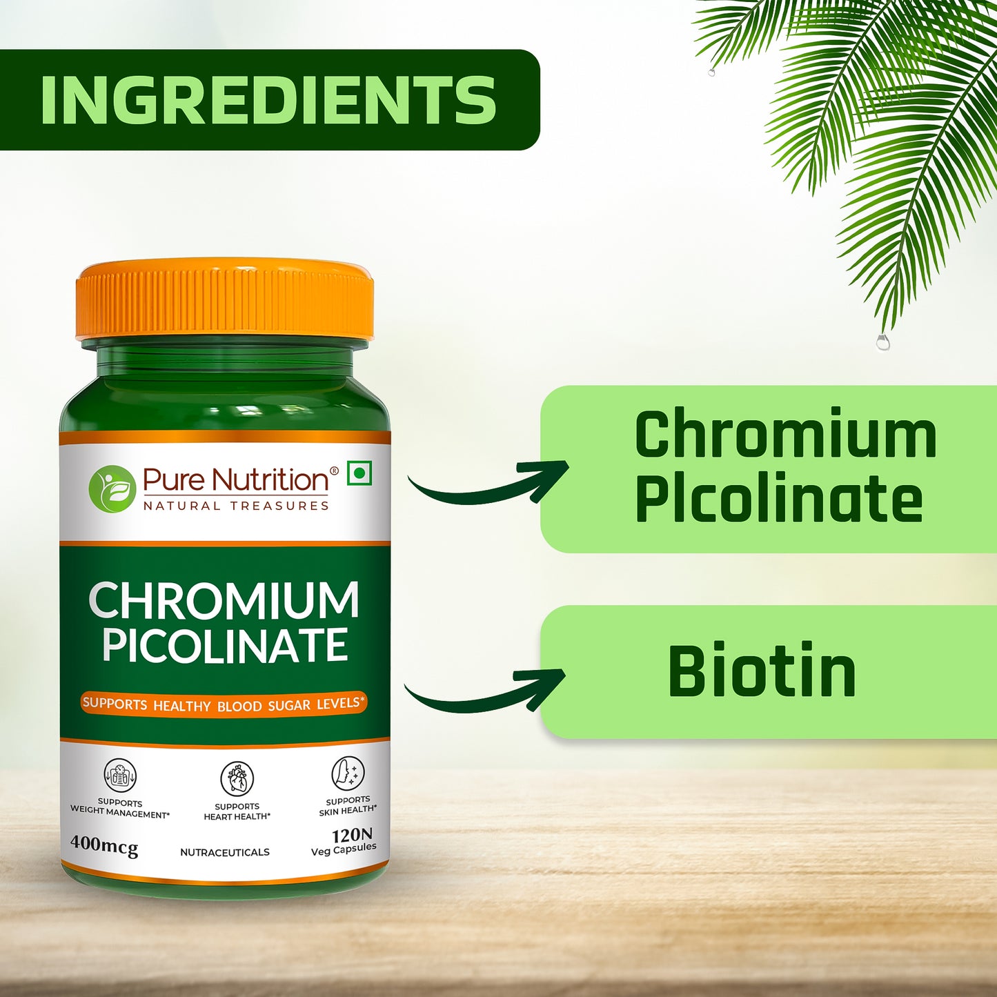 Pure Nutrition Chromium Picolinate – 120 Veg Capsules