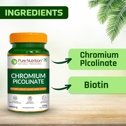 Pure Nutrition Chromium Picolinate – 120 Veg Capsules