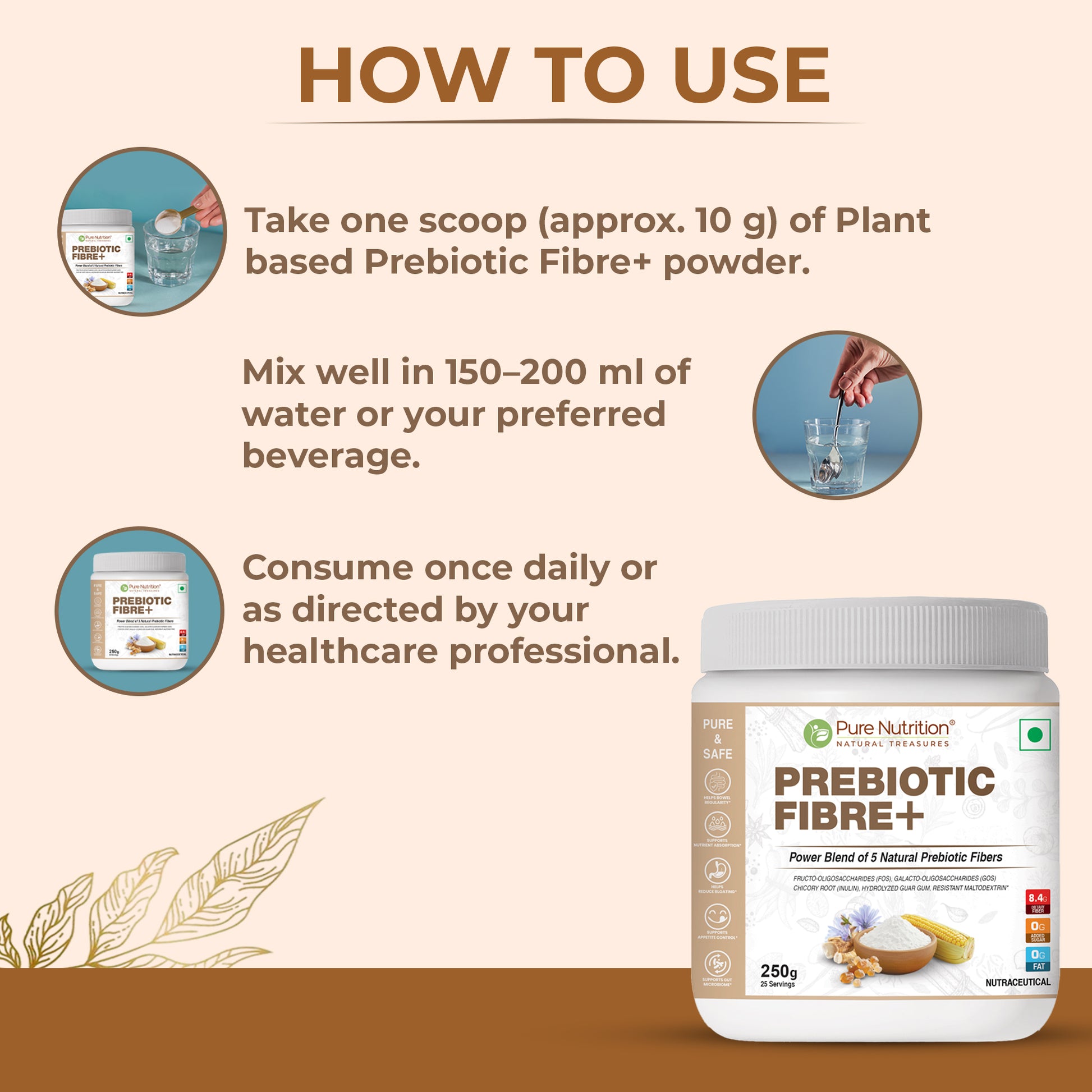 Pure Nutrition Prebiotic Fibre+ | Plant-Based Digestive Support