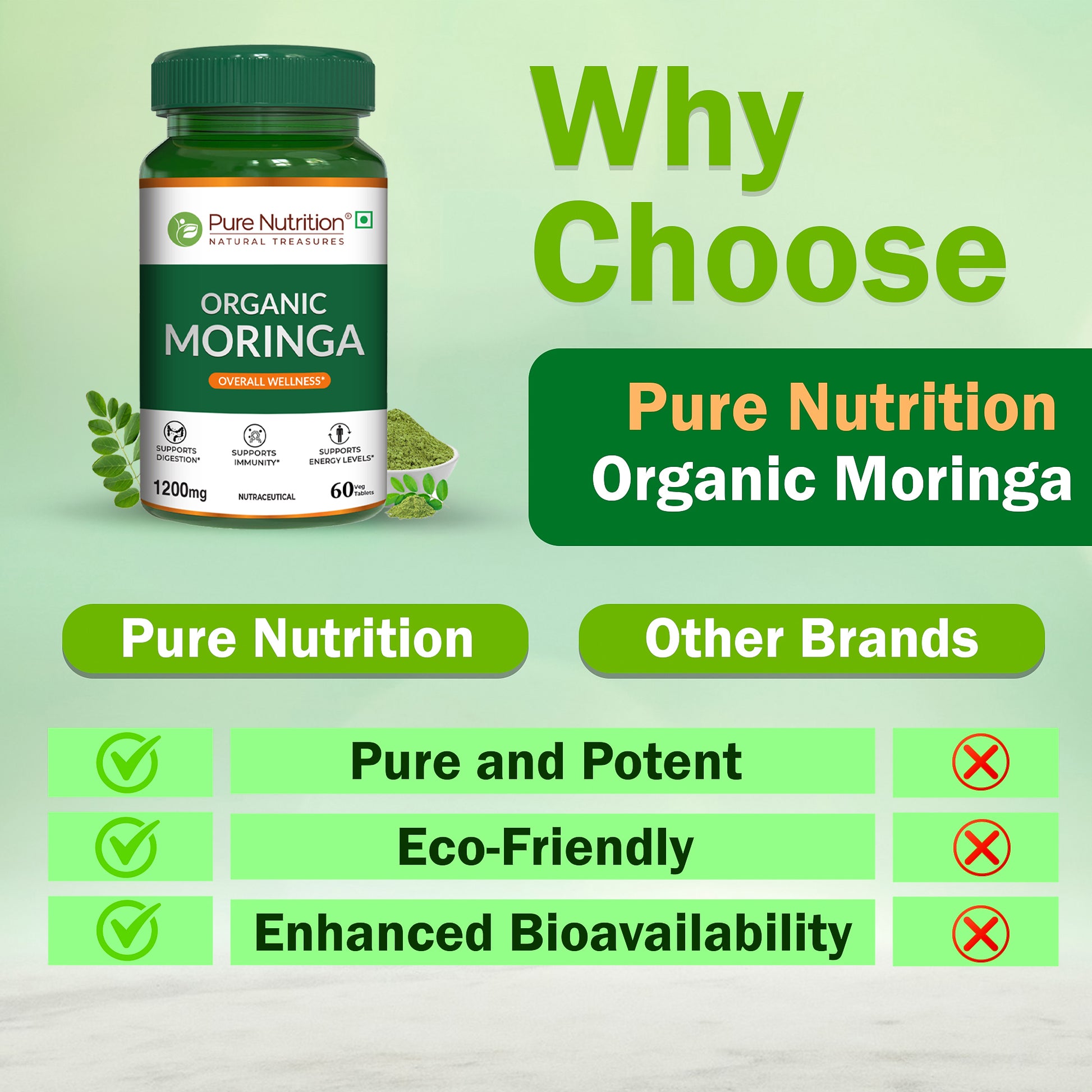 Pure Nutrition Organic Moringa 