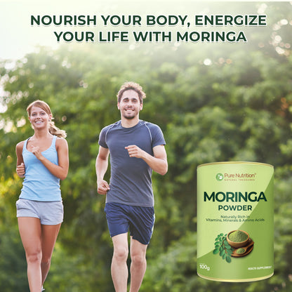 Pure Nutrition Moringa Powder – Naturally Rich in Vitamins, Minerals & Amino Acids (100g)