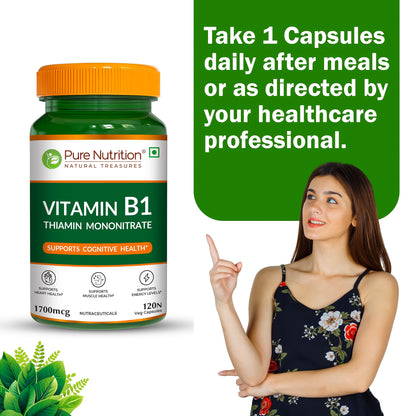 Pure Nutrition Vitamin B1 – 120 Veg Capsules