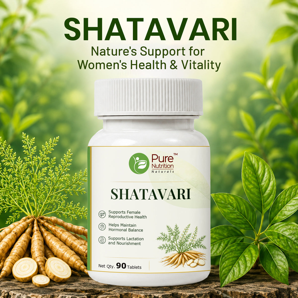Pure Nutrition Shatavari Tablets | Ayurvedic Asparagus Racemosus Extract | Supports Women’s Wellness & Hormonal Balance