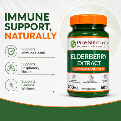 Elderberry Extract 500 mg | Sambucus Nigra Fruit Extract | 60 Capsules