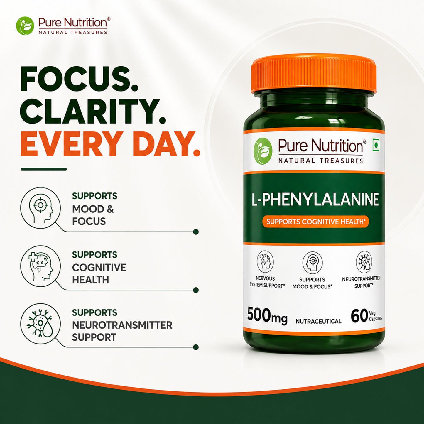 L-Phenylalanine 500 mg | 60 Vegetarian Capsules