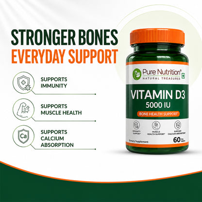 Vitamin D3 5000 IU | 125 mcg Vitamin D3 | 60 Tablets