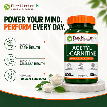 Acetyl L-Carnitine 500 mg | 60 Vegetarian Tablets