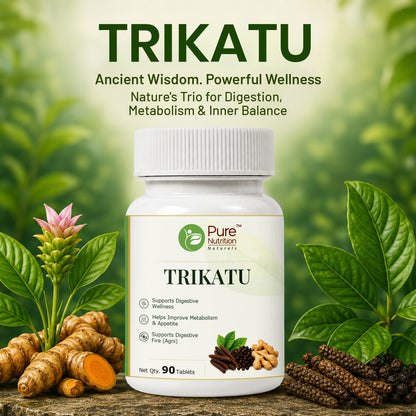 Pure Nutrition Trikatu Tablets | Ayurvedic Herbal Blend with Pippali, Maricha & Shunthi | Supports Digestion & Metabolism 