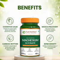 Magnesium Glycinate 550mg – High Absorption | Sleep, Stress & Muscle Health