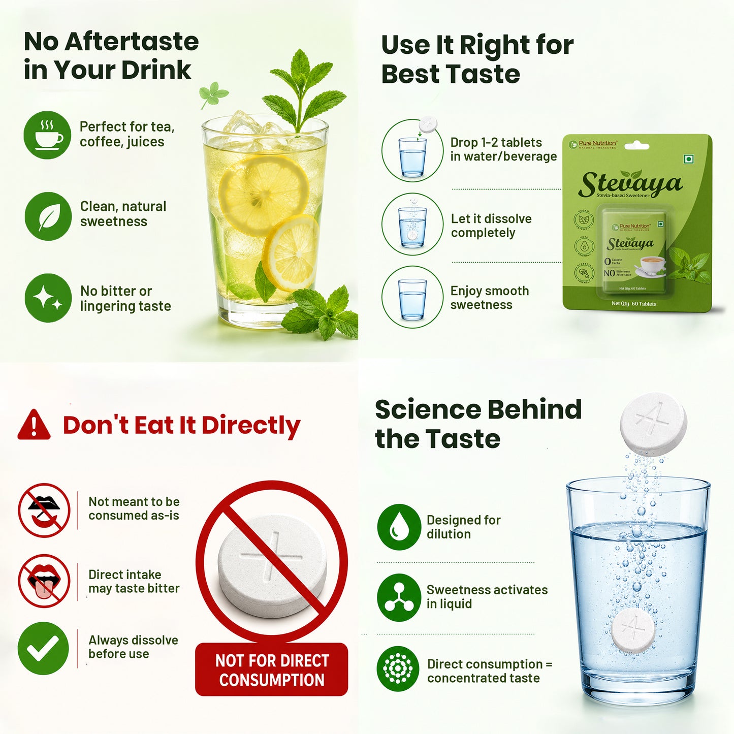 Stevaya Stevia Tablets – Zero Calorie Sweetener | Portable & Convenient