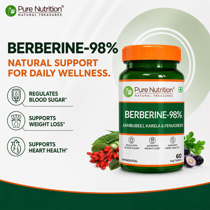 Berberine 98%  60 Vegetarian Tablets | Herbal Supplement