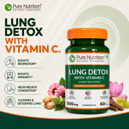 Lung Detox Capsules Vitamin C & Grape Seed Extract | 60 Veg Caps