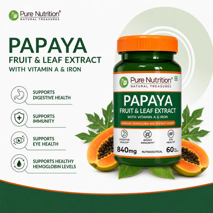 Papaya Leaf and Fruit  Extract Tablets  Boost Immunity & Platelet Count Naturally