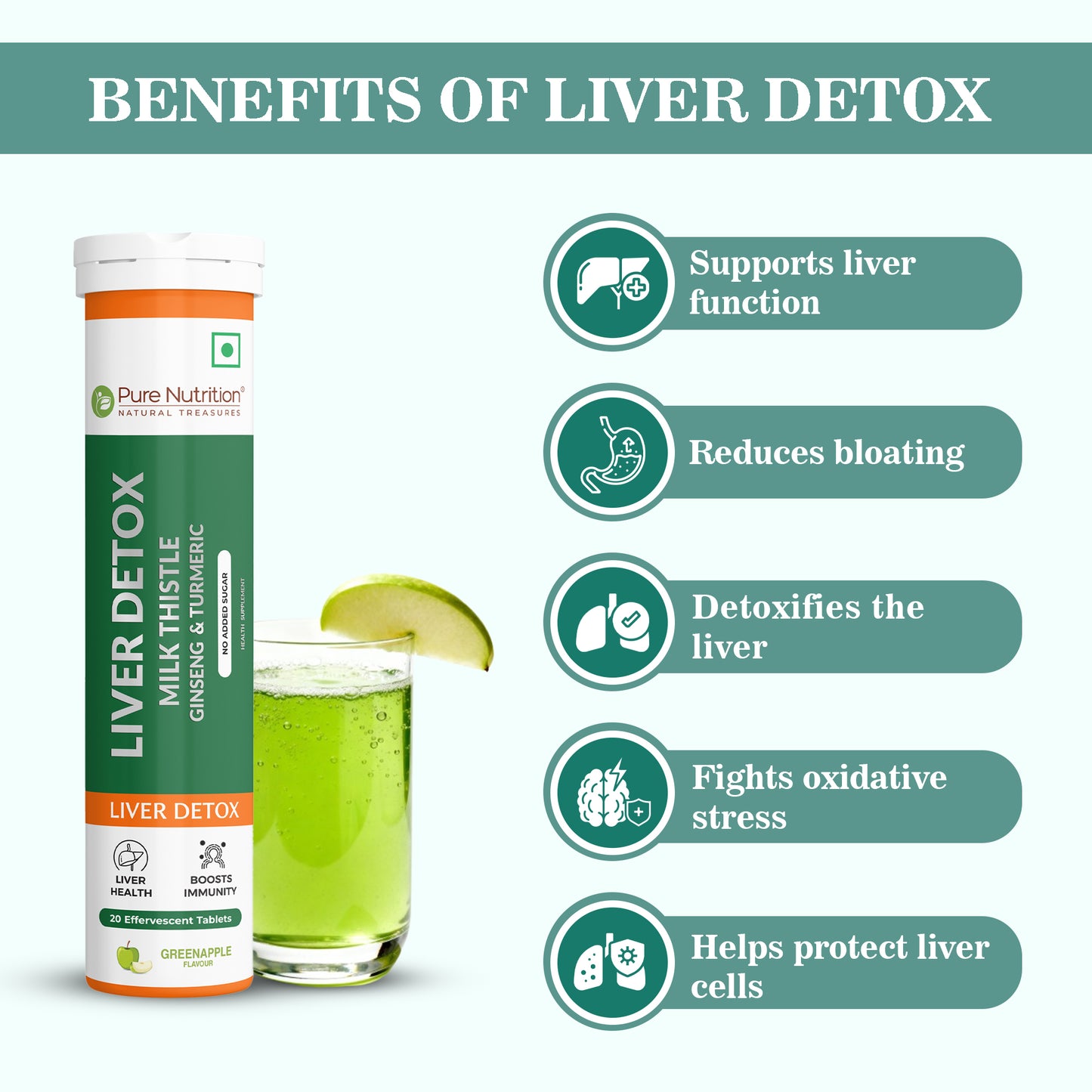 Liver Detox Effervescent Tablets | Supports Liver Health, Detoxification, and Overall Wellness