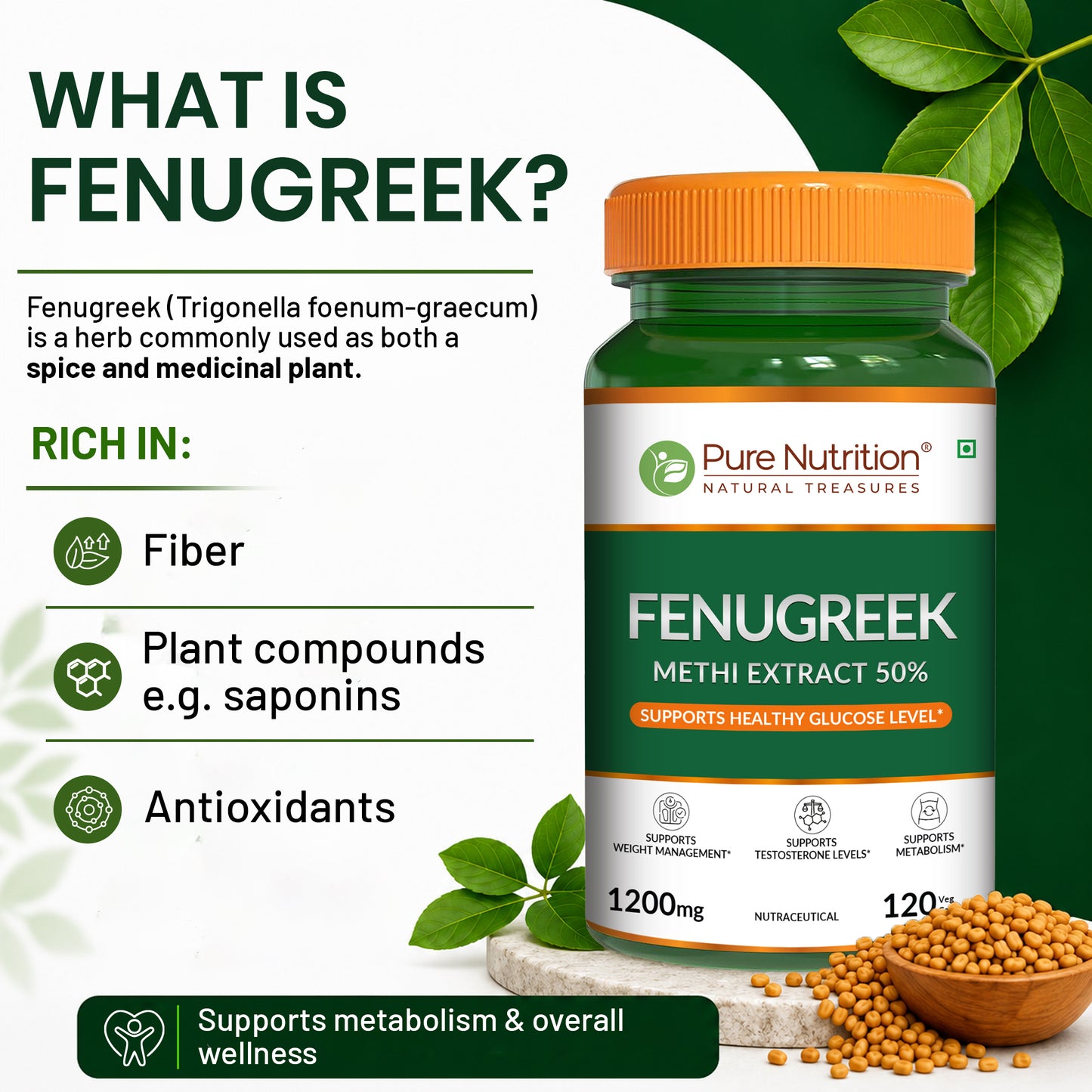  Pure Nutrition Fenugreek Seed Extract 