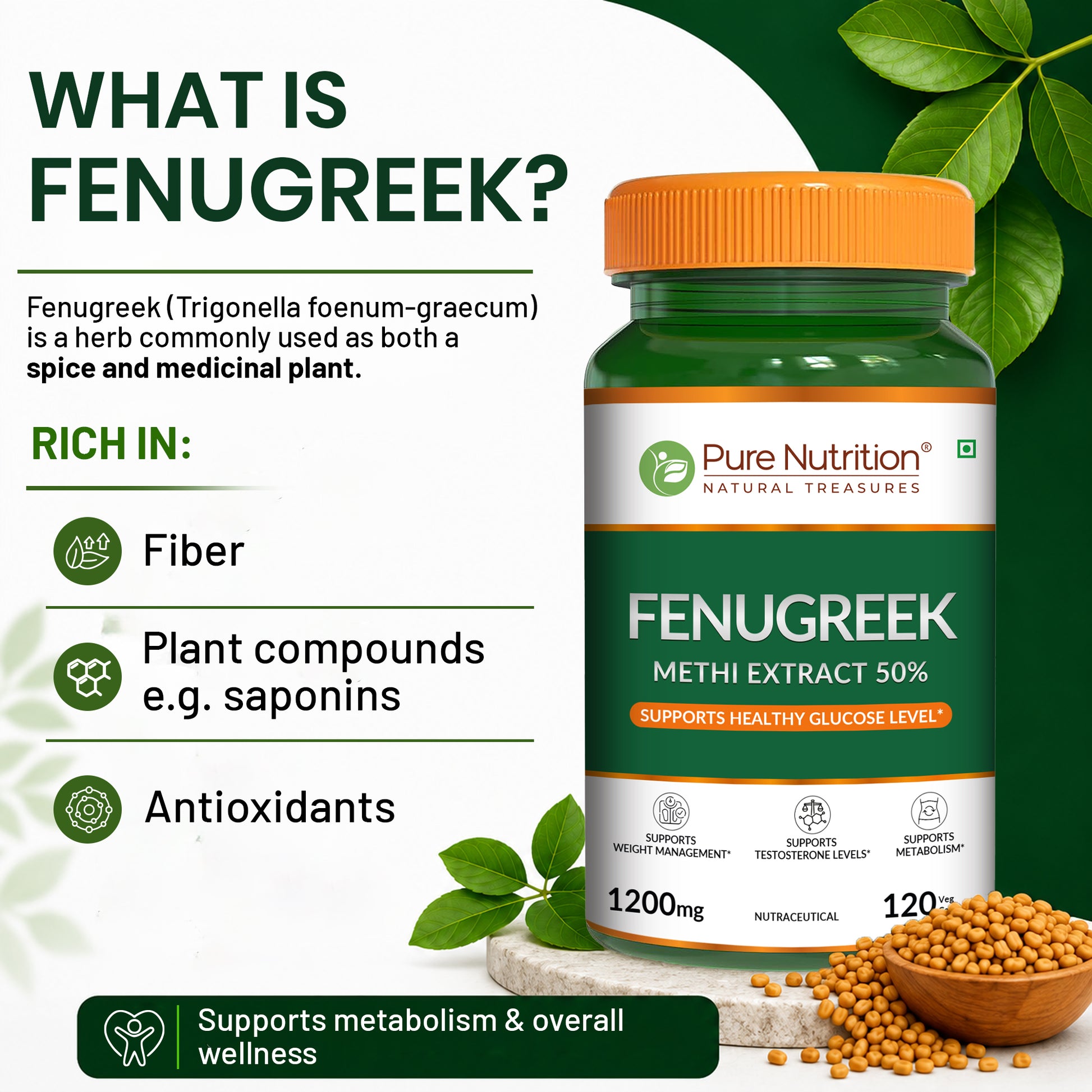  Pure Nutrition Fenugreek Seed Extract 