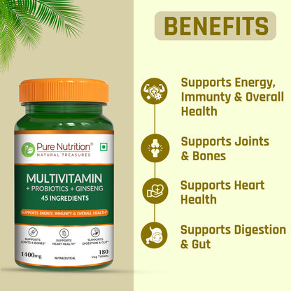 Pure Nutrition Multivitamin with Probiotics & Ginseng