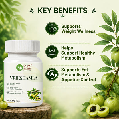 Pure Nutrition Vrikshamla Tablets | Garcinia Cambogia Herbal Support for Weight Wellness & Metabolism | Ayurvedic Supplement 