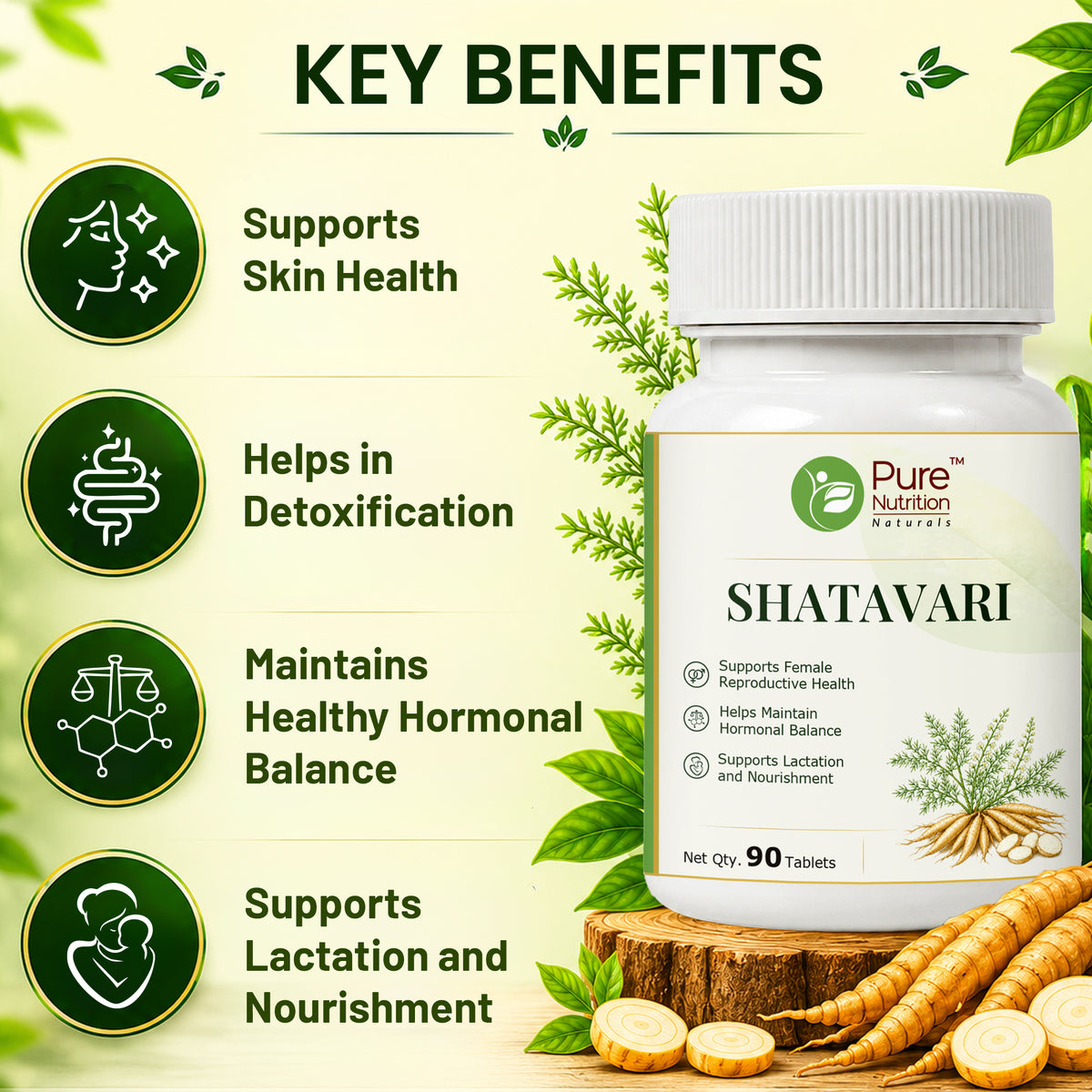 Pure Nutrition Shatavari Tablets | Ayurvedic Asparagus Racemosus Extract | Supports Women’s Wellness & Hormonal Balance