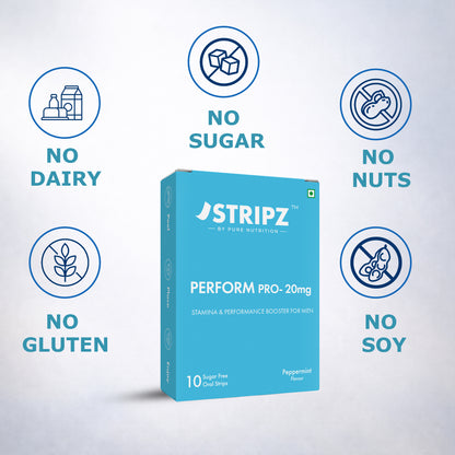 Stripz Perform Pro Oral Strips (Tadalafil IP 20 mg) | Peppermint Flavour