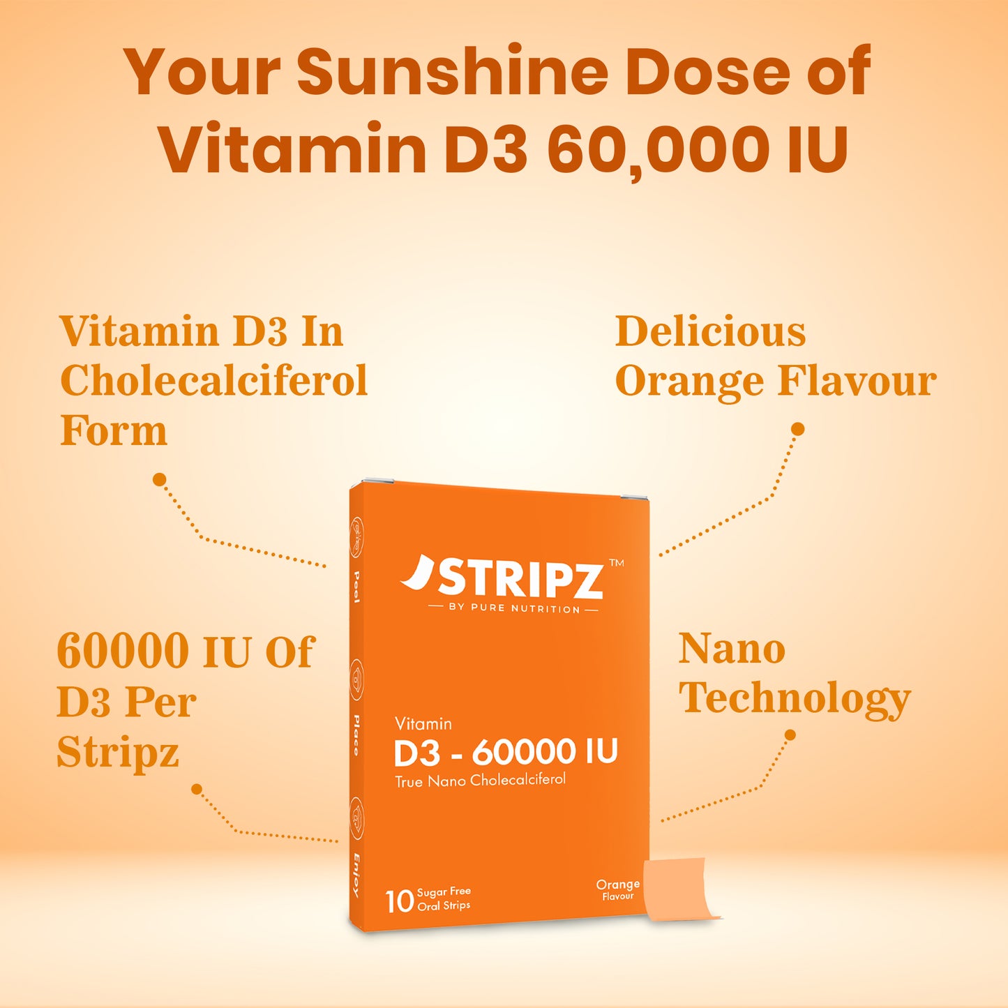 Stripz by Pure Nutrition Vitamin D3 60000 IU 