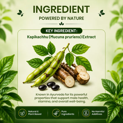 Pure Nutrition Kapikachhu Tablets | Ayurvedic Vitality & Wellness Support | Mucuna Pruriens Extract 